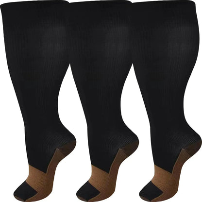 ZFiSt Plus Size Compression Socks Wide Calf for Women MenSport Compression Stocking Nurse Socks for Edema Travel