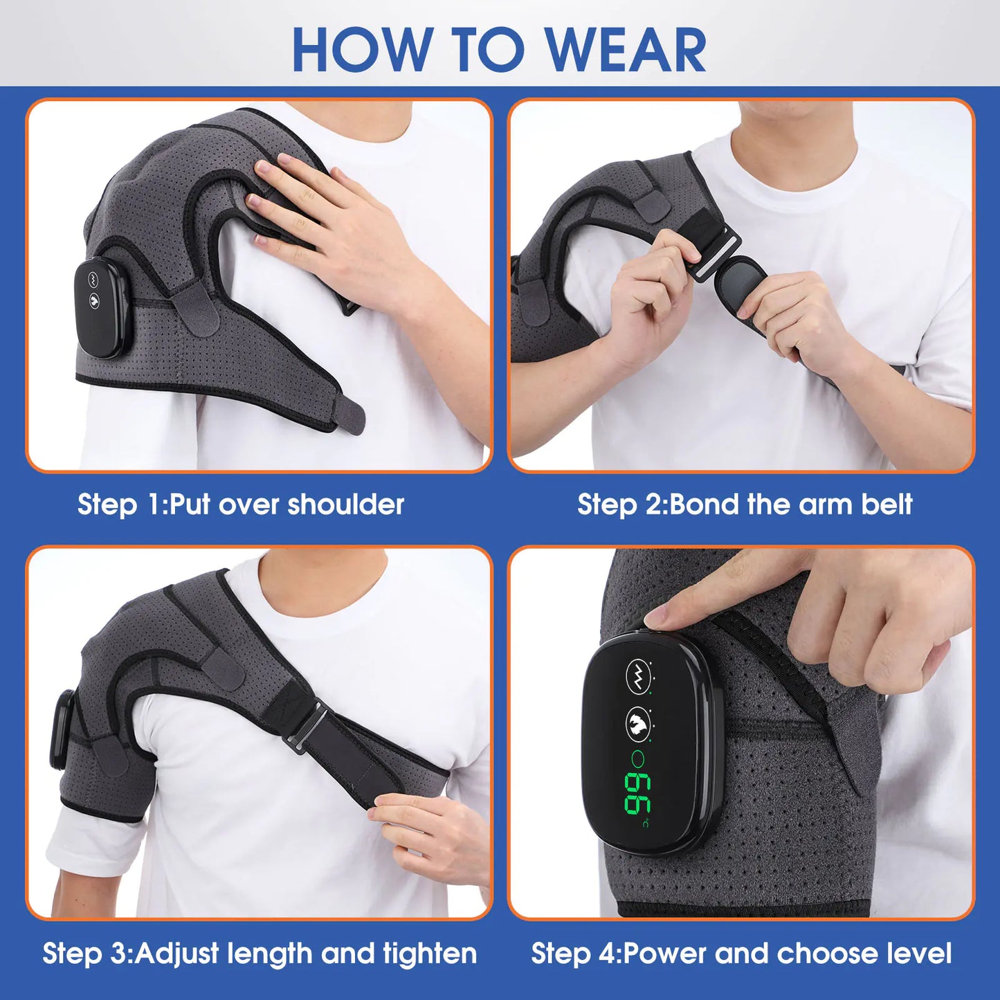 Electric Heating Shoulder Massager and Support Belt